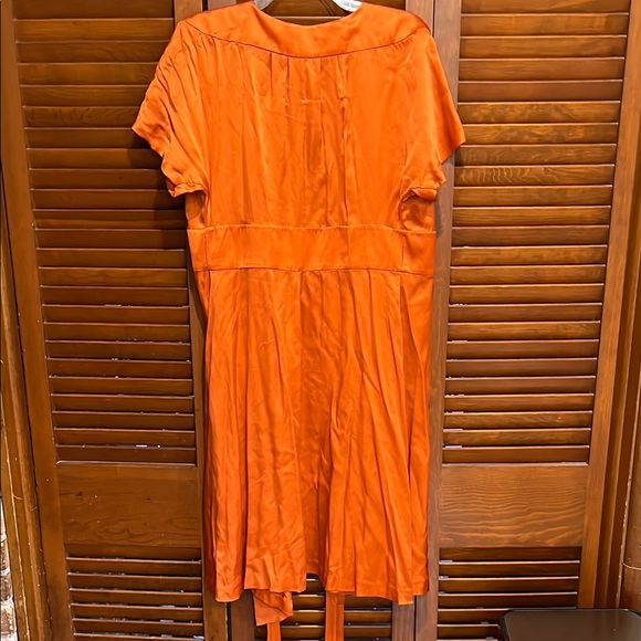 Banana Republic Silk Elegant Orange Wrap Dress - Picture 11 of 12